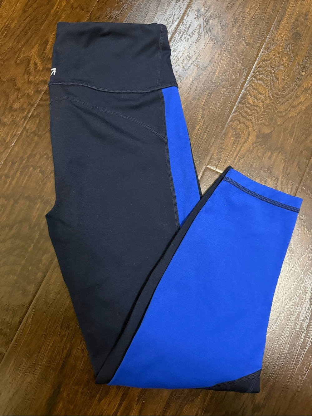 GAP Black and Royal Blue Colorblock Leggings